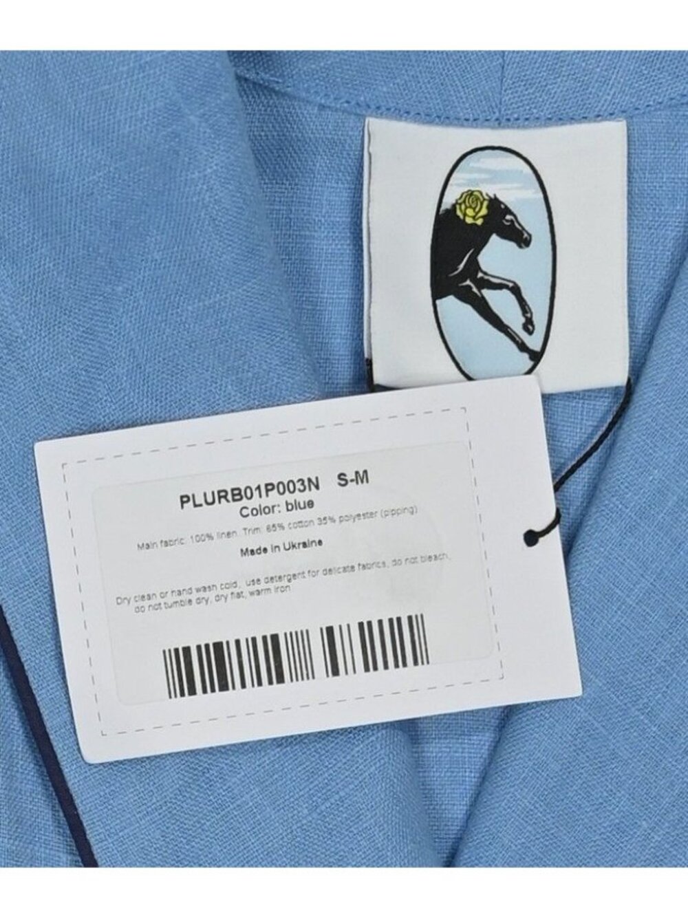 Sleeper Paros Linen Robe in Blue - Picture 3 of 4